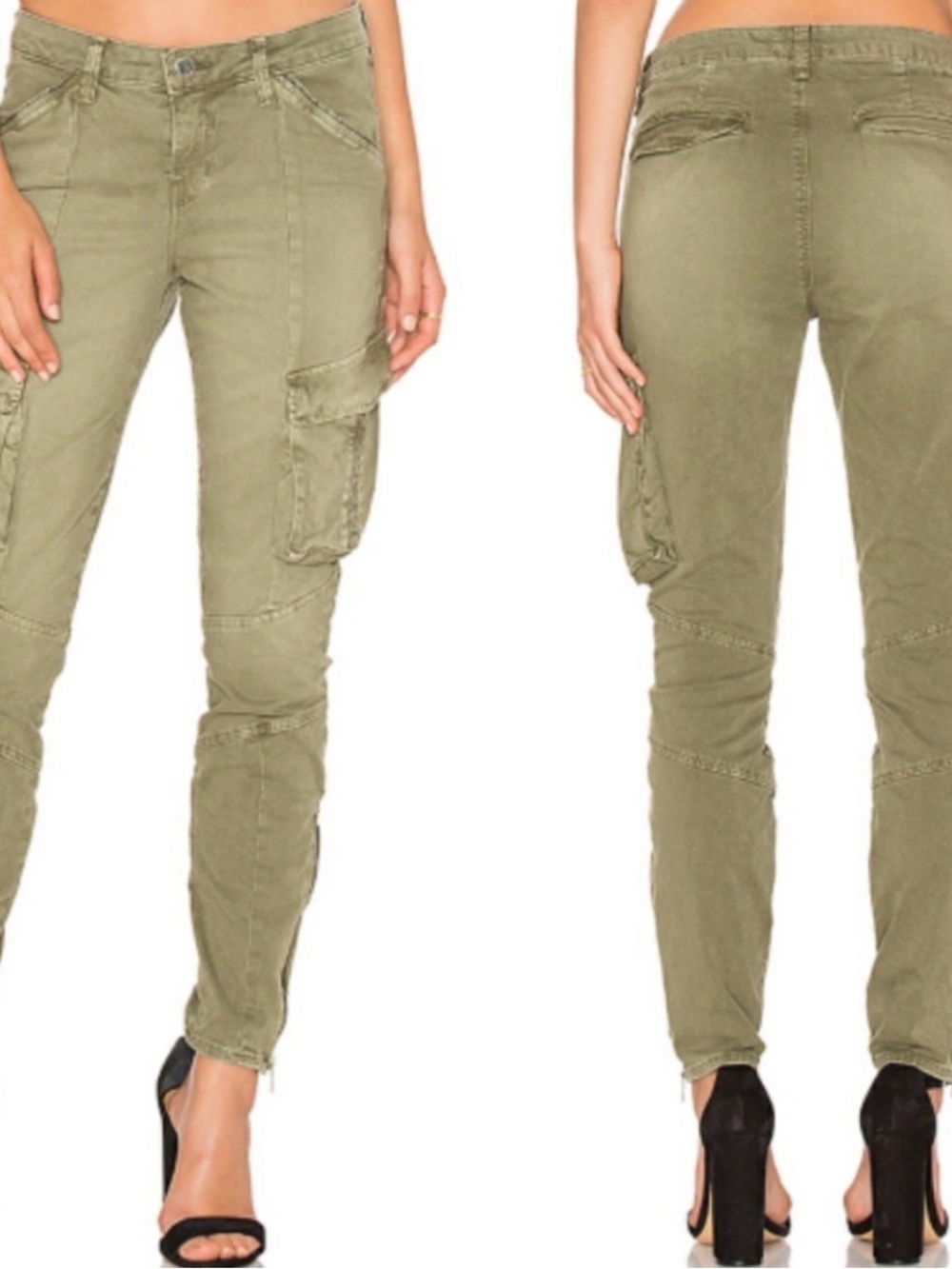 L'AGENCE Olive Green Cargo Skinny Pants